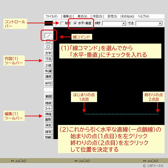 超入門編/超初心者向け/
CAD作図の練習問題
作図手順1-21